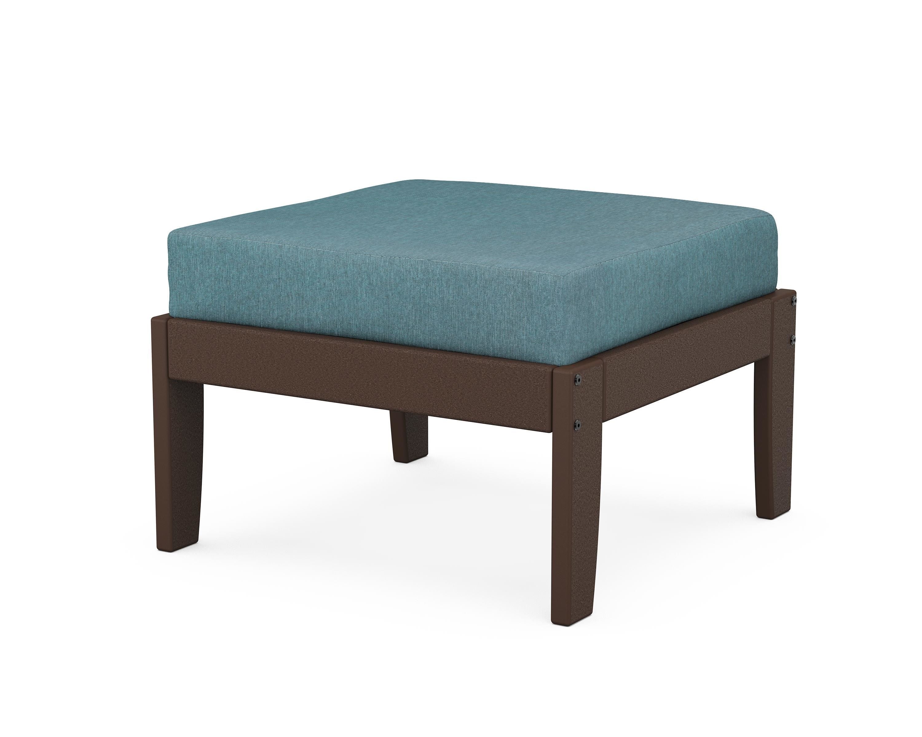 Unbranded Modular Ottoman - Classic in Mahogany / Ocean Teal