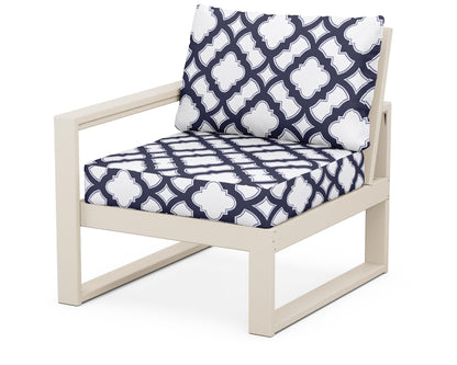 POLYWOOD® EDGE Modular Left Arm Chair in Sand / Trellis Navy