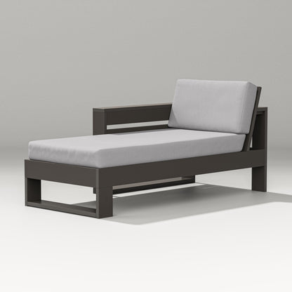 PW Designer Series Latitude Modular Left Arm Chaise in Vintage Coffee / Granite