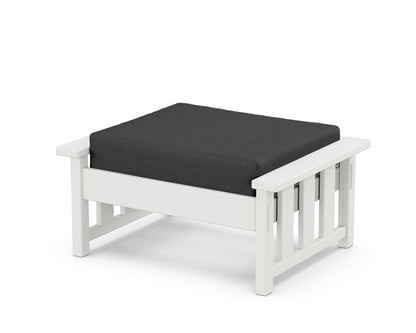 Martha Stewart by POLYWOOD® Acadia Deep Seating Ottoman in White / Spectrum Carbon