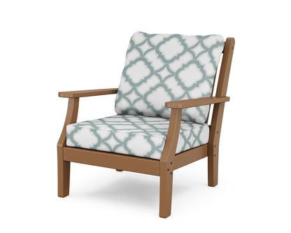 Country Living Wovendale Deep Seating Chair in Teak / Trellis Glacier Spa