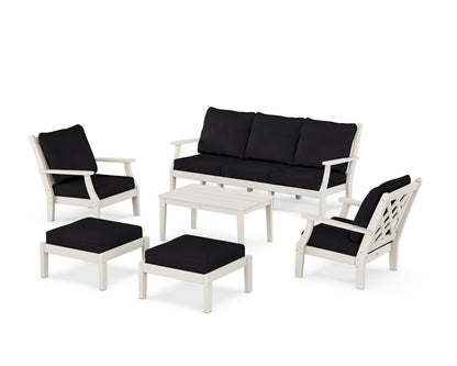 Country Living Wovendale 6-Piece Lounge Sofa Set in Sand / Midnight Linen
