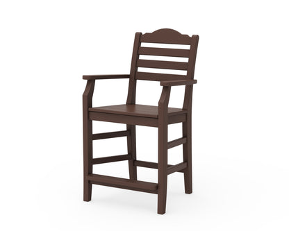Draper James™ by  POLYWOOD® Savannah Counter Arm Chair in Mahogany