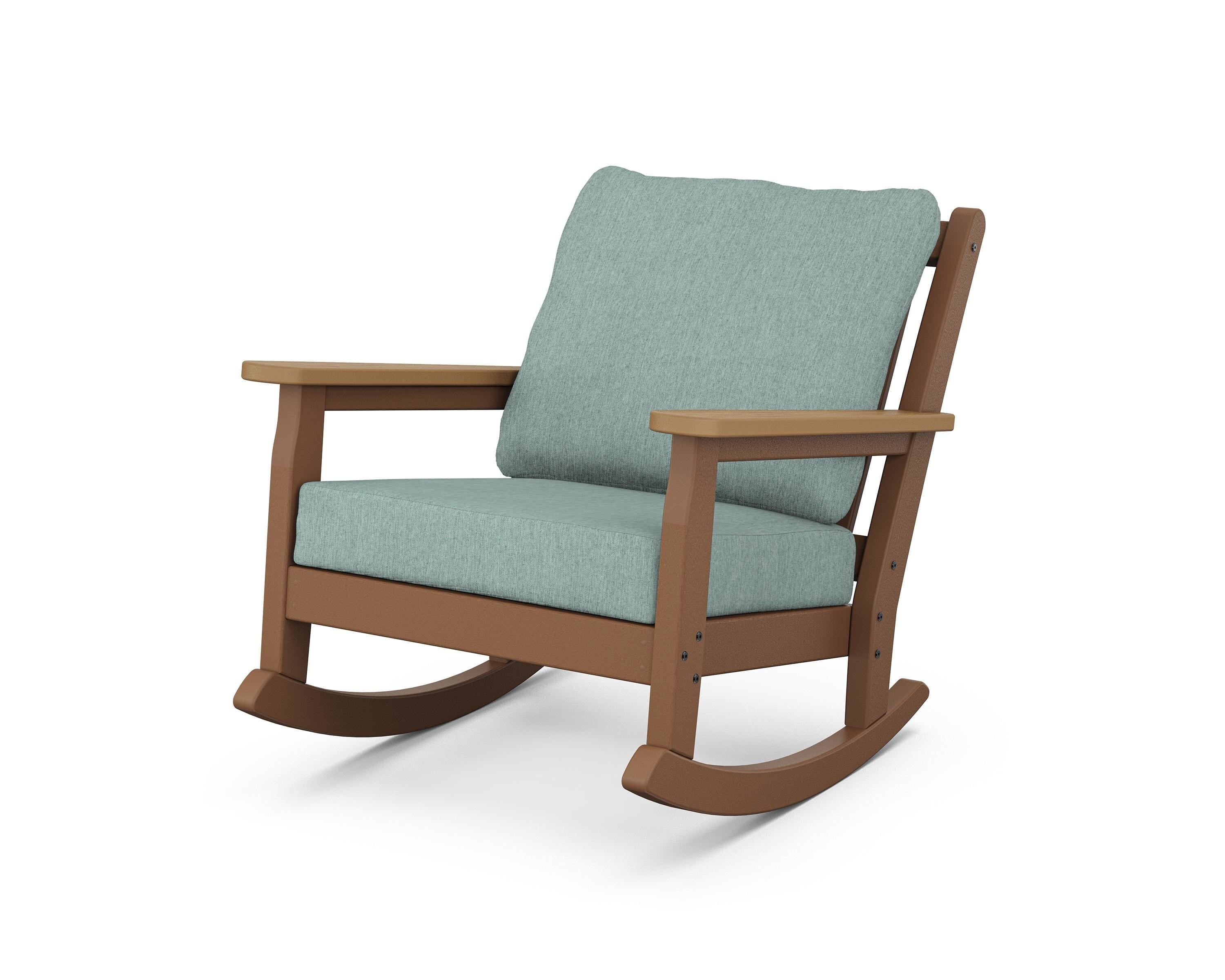 POLYWOOD® Chippendale Deep Seating Rocking Chair in Teak / Natural / Glacier Spa