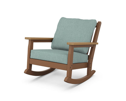 POLYWOOD® Chippendale Deep Seating Rocking Chair in Teak / Natural / Glacier Spa
