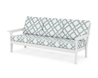 Country Living Cottage Deep Seating Sofa in White / Trellis Glacier Spa