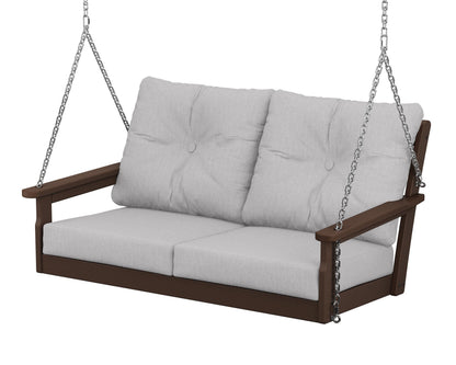 POLYWOOD® Vineyard Deep Seating Swing in Mahogany / Granite