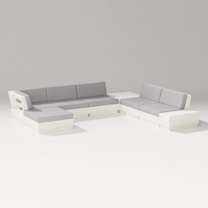 PW Designer Series Elevate 8-Piece Corner Sectional in Vintage White / Granite