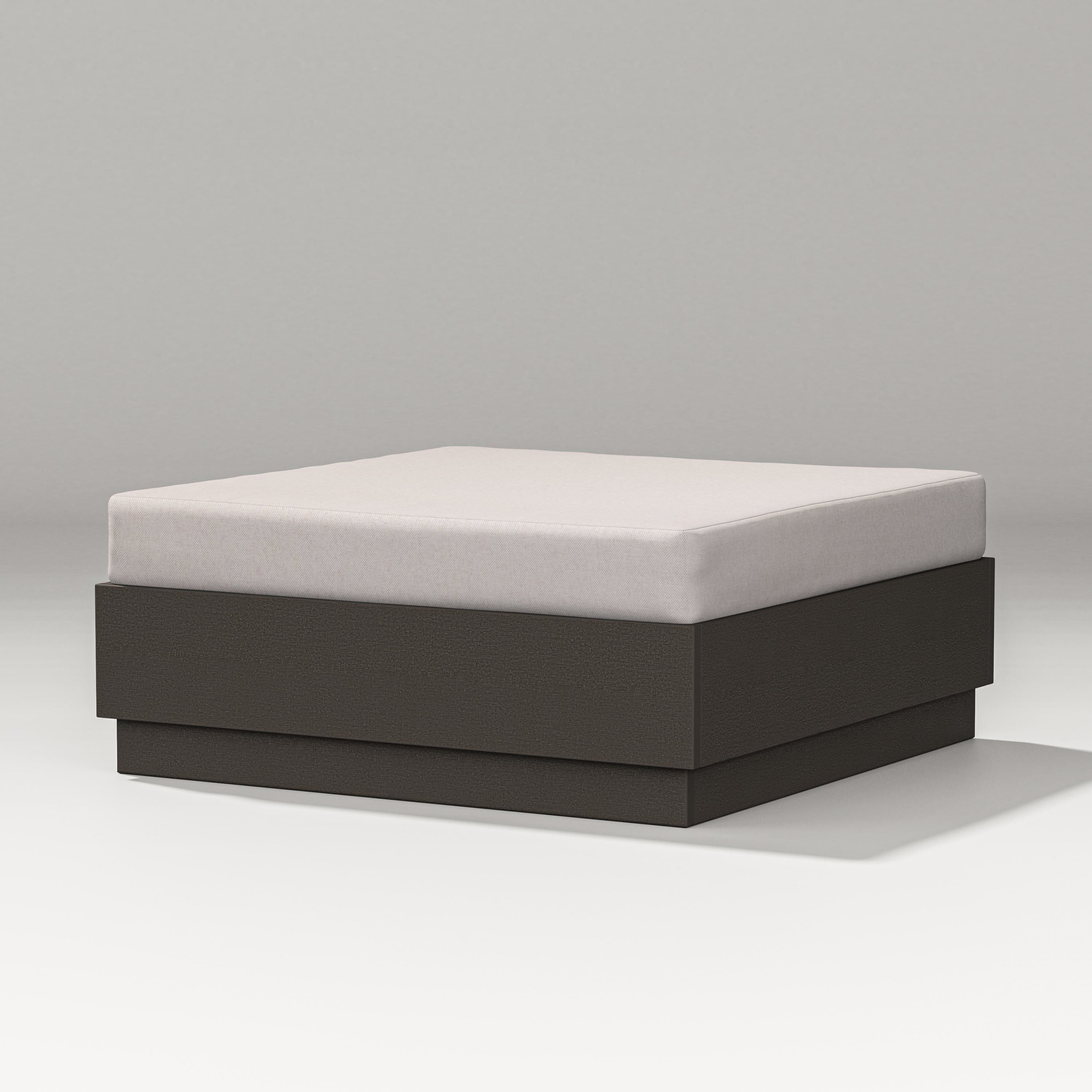 PW Designer Series Elevate Lounge Ottoman in Vintage Coffee / Dune Burlap
