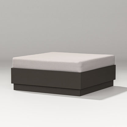 PW Designer Series Elevate Lounge Ottoman in Vintage Coffee / Dune Burlap