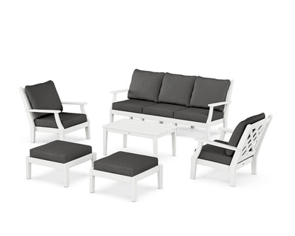 Country Living Wovendale 6-Piece Lounge Sofa Set in White / Spectrum Carbon