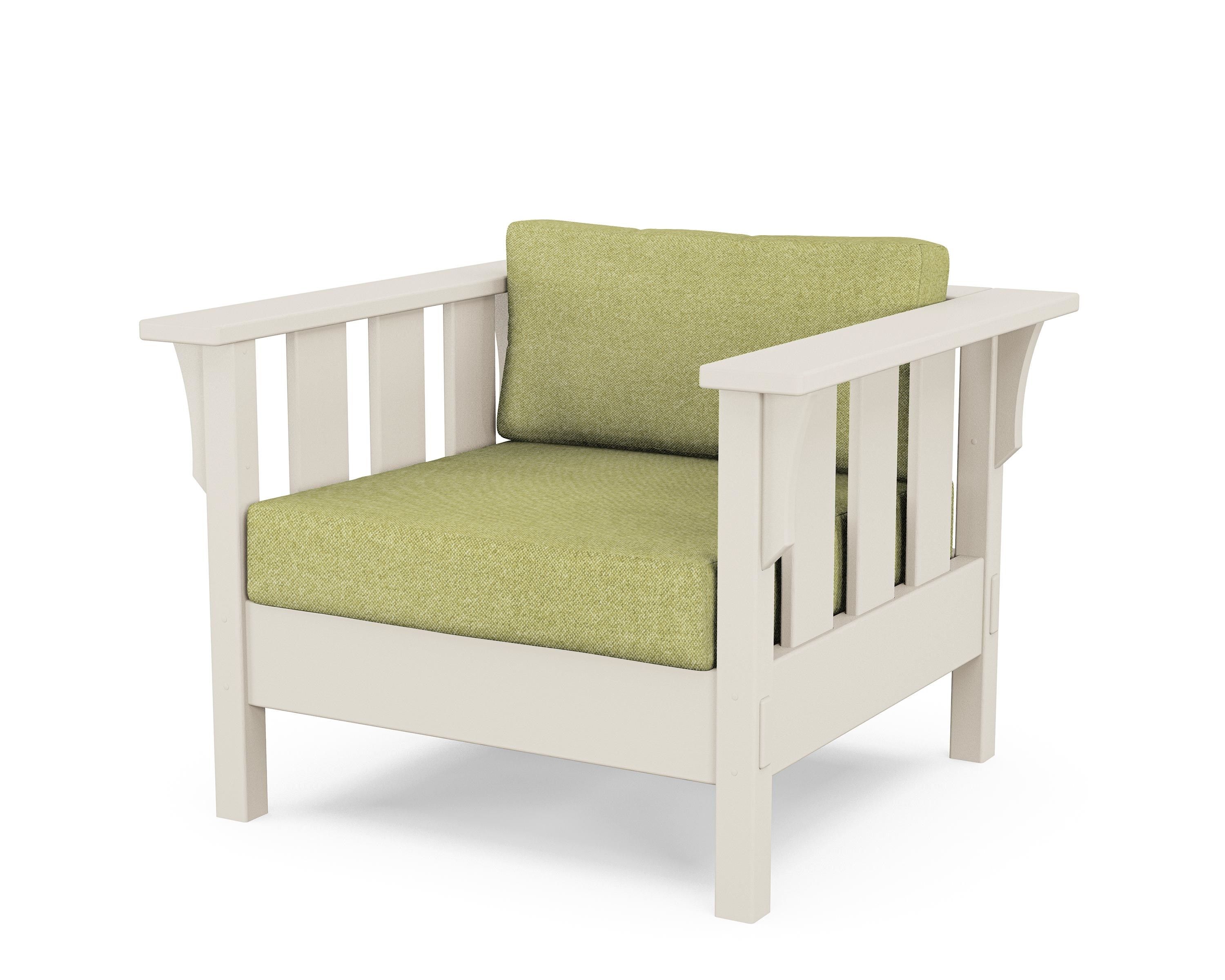 Martha Stewart by POLYWOOD® Acadia Deep Seating Chair in Sand / Chartreuse Boucle
