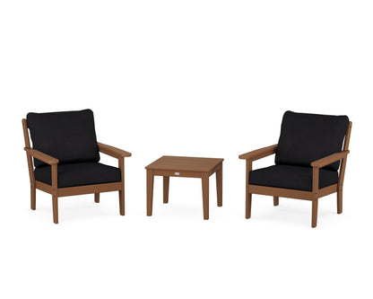 Country Living Cottage 3-Piece Deep Seating Set in Teak / Midnight Linen