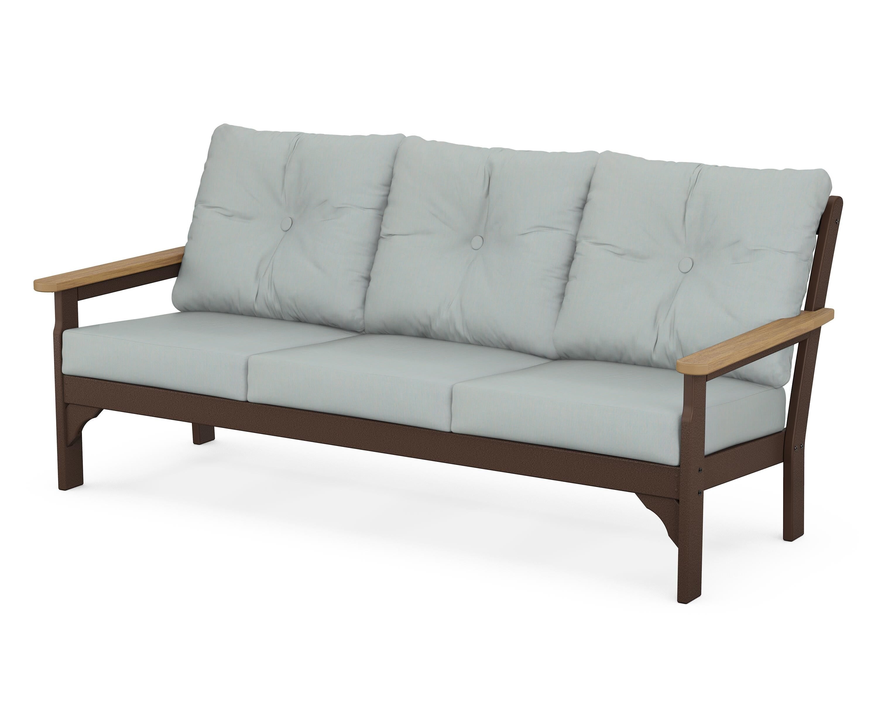 POLYWOOD® Vineyard Deep Seating Sofa in Mahogany / Natural / Spa