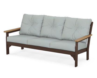 POLYWOOD® Vineyard Deep Seating Sofa in Mahogany / Natural / Spa