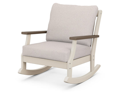 POLYWOOD® Braxton Deep Seating Rocking Chair in Sand / Kona / Dune Burlap