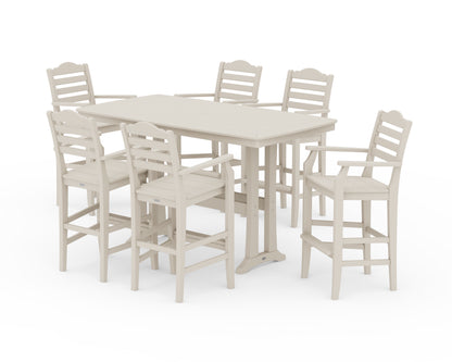 Draper James™ by  POLYWOOD® Savannah Arm Chair 7-Piece Bar Set with Trestle Legs in Sand