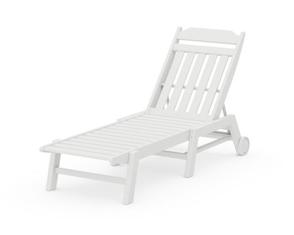 Country Living Cottage Chaise with Wheels in White