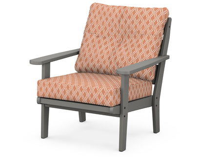 POLYWOOD® Lakeside Deep Seating Chair in Slate Grey / Solve Clay