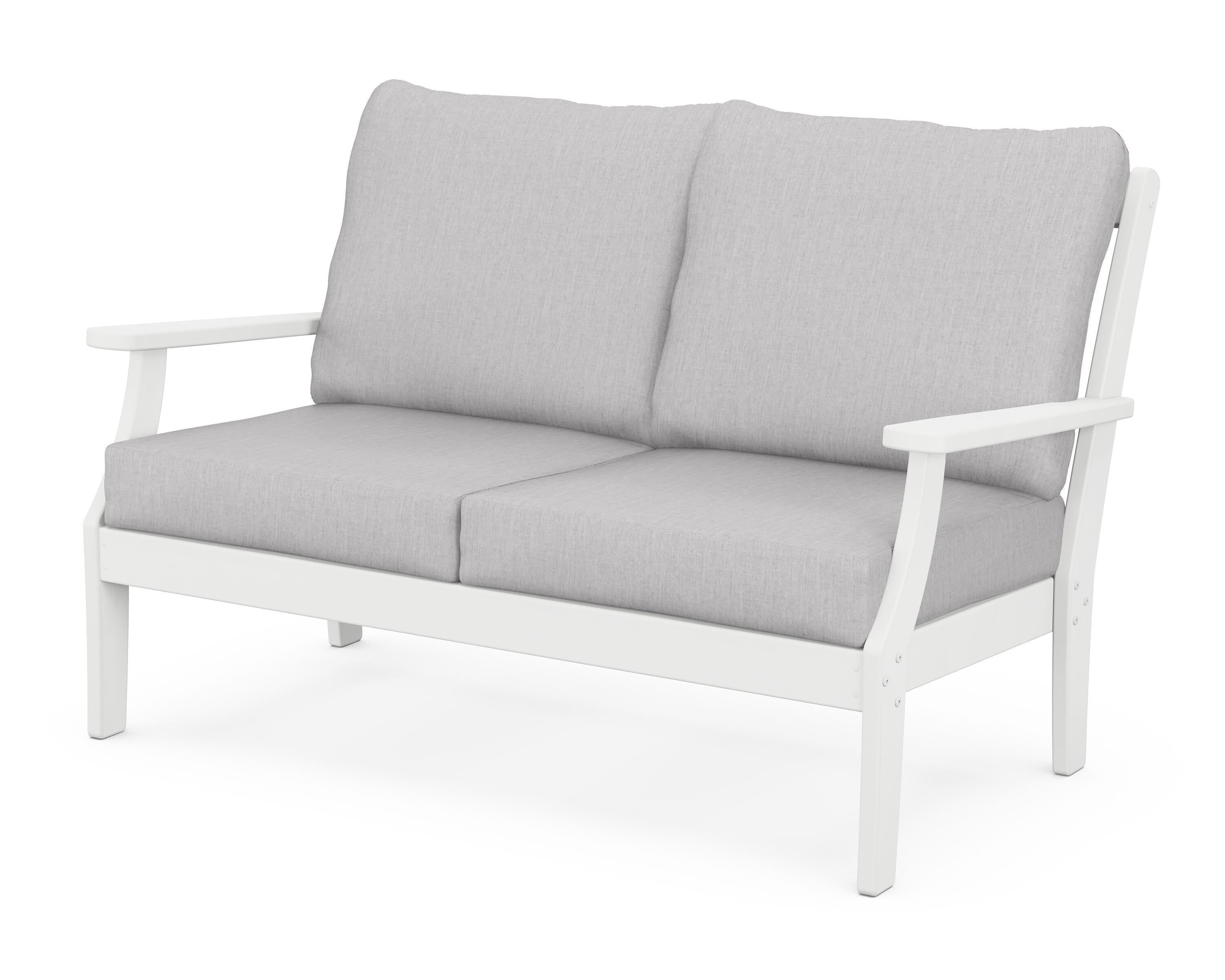 POLYWOOD® Braxton Deep Seating Loveseat in White / Granite