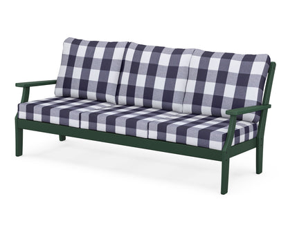 POLYWOOD® Braxton Deep Seating Sofa in Green / Buffalo Plaid Navy