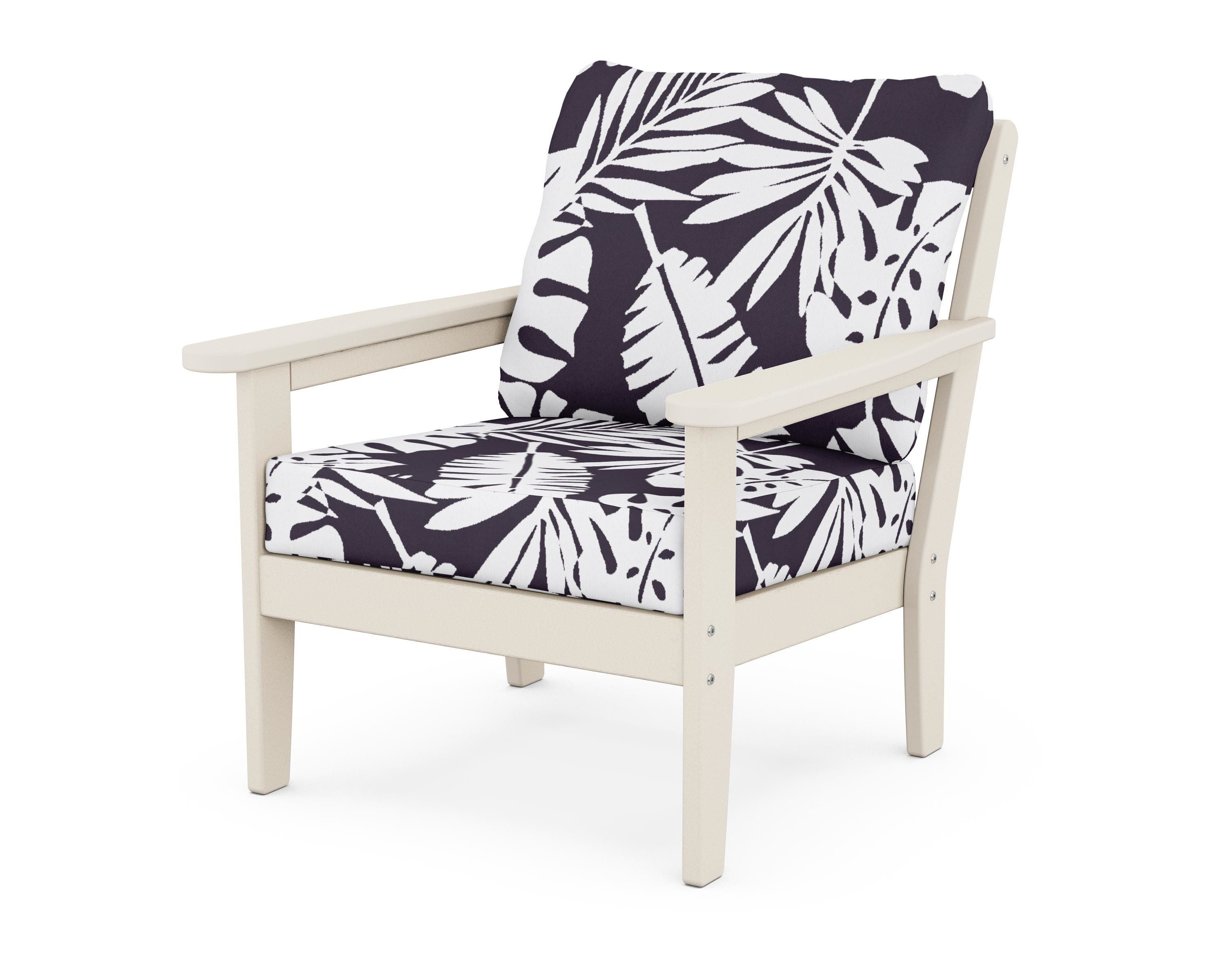 Country Living Cottage Deep Seating Chair in Sand / Leaf Navy