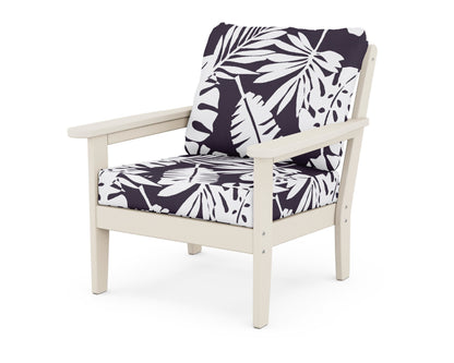 Country Living Cottage Deep Seating Chair in Sand / Leaf Navy