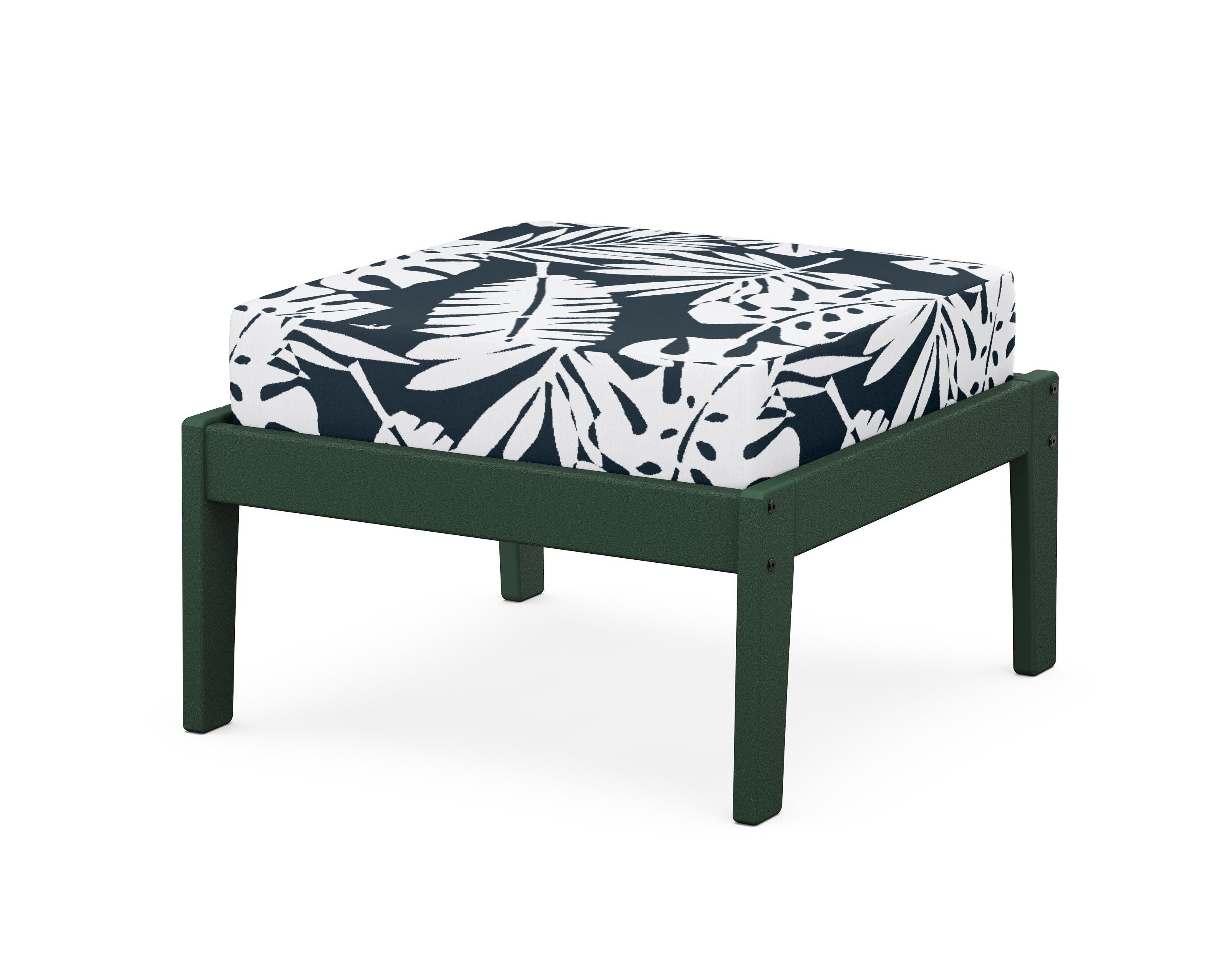 Unbranded Deep Seating Ottoman in Green / Leaf Marine Indigo