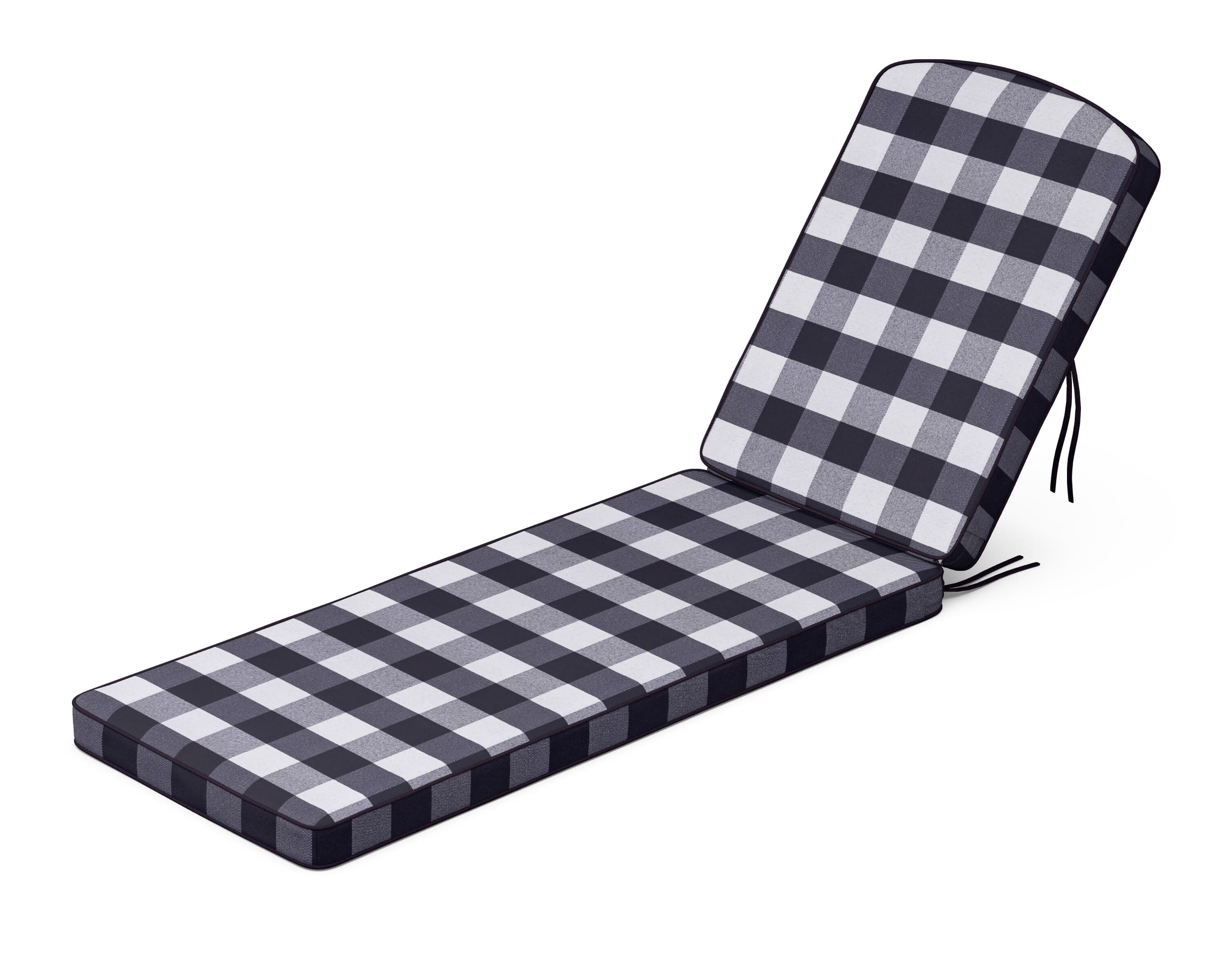 Martha Stewart by POLYWOOD® Chinoiserie Chaise Cushion in Buffalo Plaid Navy