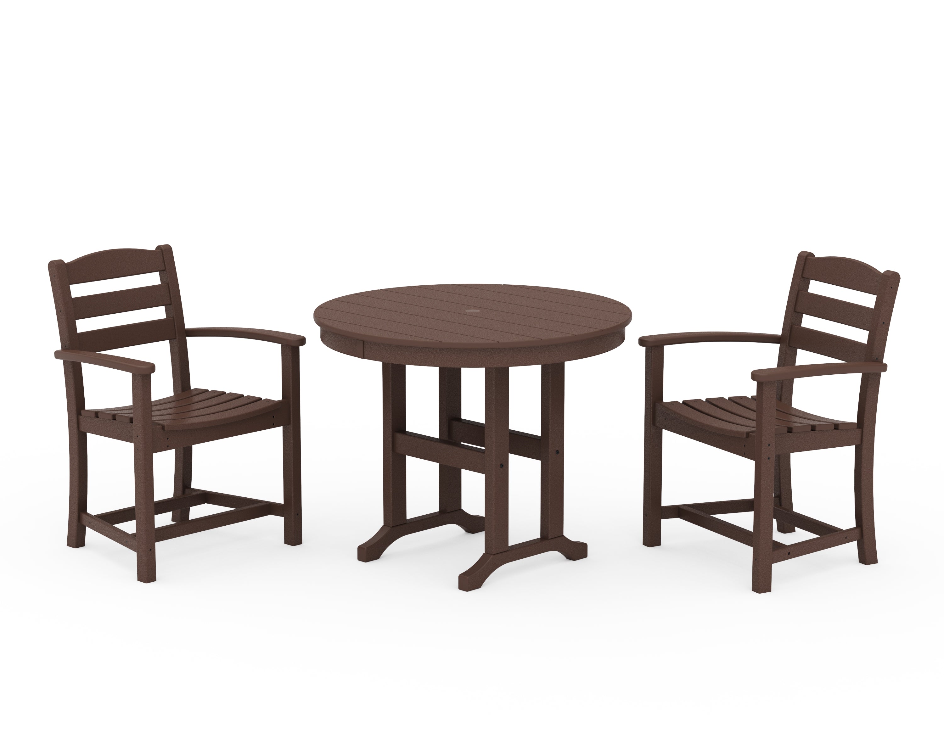 POLYWOOD® La Casa Café 3-Piece Round Dining Set in Mahogany