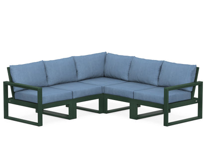POLYWOOD® EDGE 5-Piece Modular Deep Seating Set in Green / Sky Blue