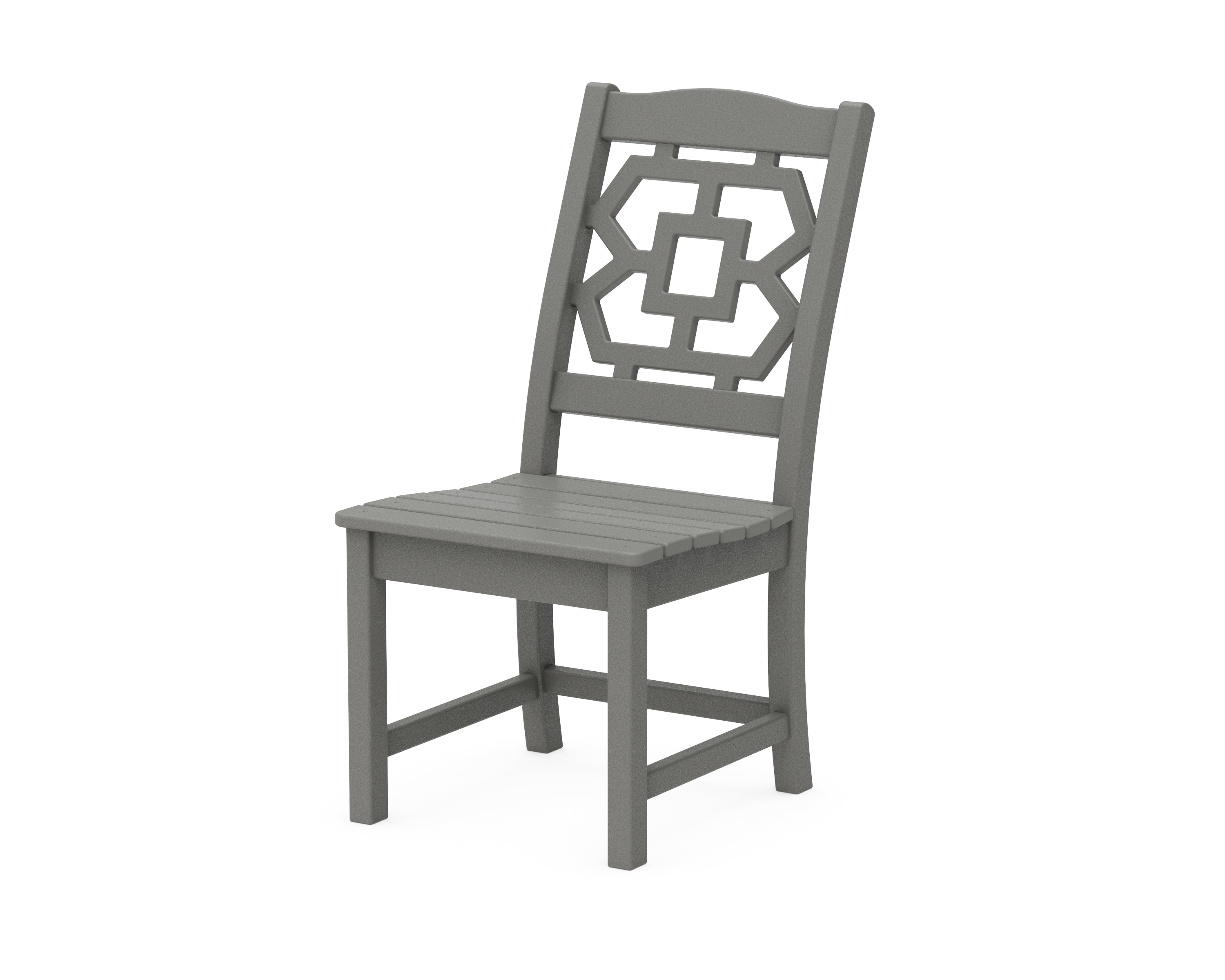 Martha Stewart by POLYWOOD® Chinoiserie Dining Side Chair in Slate Grey