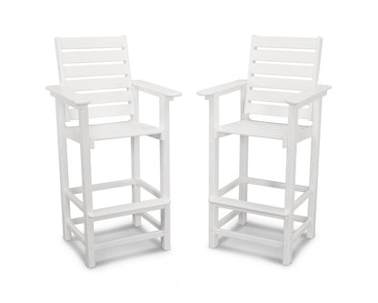 POLYWOOD® Captain Bar Chair Duo in White