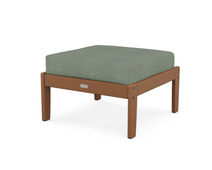Country Living Cottage Deep Seating Ottoman in Teak / Cast Sage