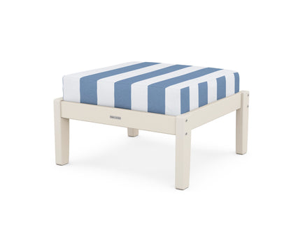 Martha Stewart by POLYWOOD® Chinoiserie Deep Seating Ottoman in Sand / Cabana Stripe Sky Blue