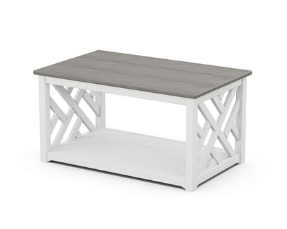 POLYWOOD® Chippendale Coffee Table in White / Driftwood