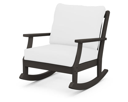 POLYWOOD® Braxton Deep Seating Rocking Chair in Vintage Coffee / Natural