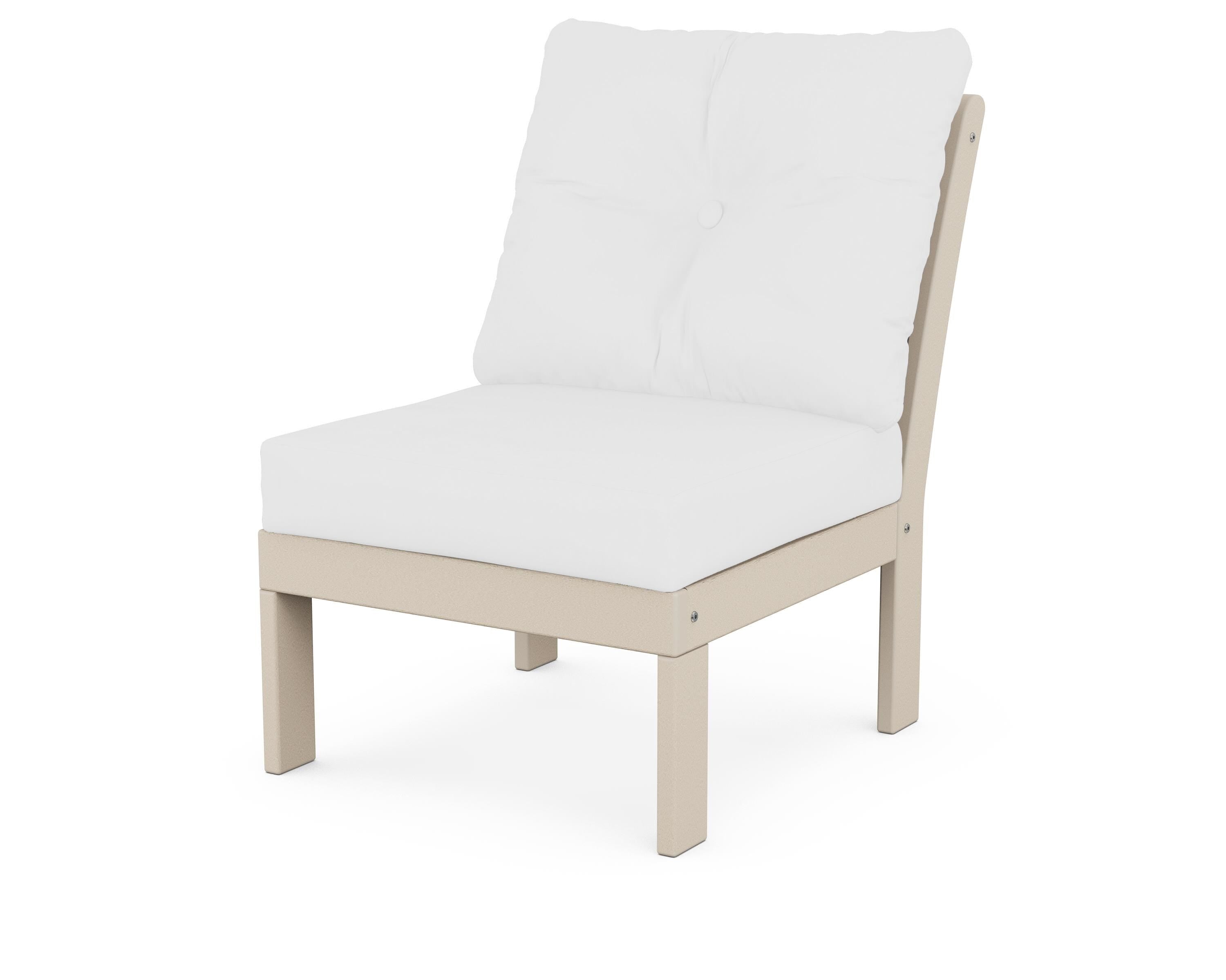 POLYWOOD® Vineyard Modular Armless Chair in Sand / Natural