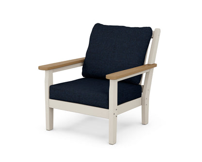 POLYWOOD® Chippendale Deep Seating Chair in Sand / Natural / Marine Indigo