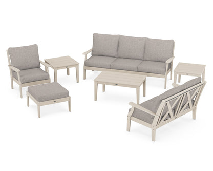 POLYWOOD® Braxton 7-Piece Deep Seating Set in Sand / Weathered Tweed