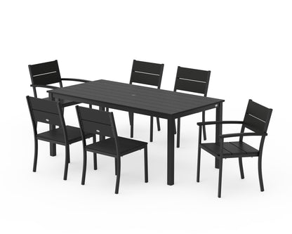 POLYWOOD® Main Street 7-Piece Dining Set in Black / Black