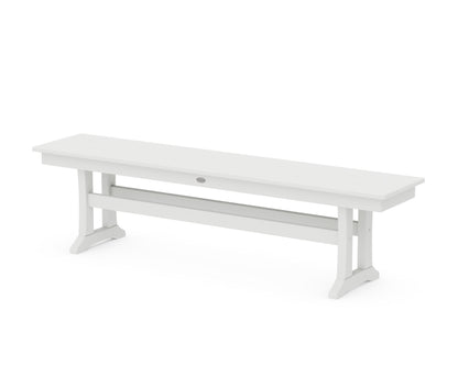 POLYWOOD® Farmhouse Trestle 65" Bench in White