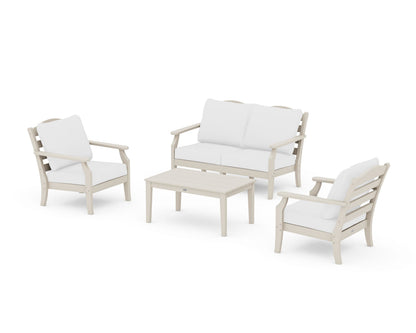 Draper James™ by  POLYWOOD® Savannah 4-Piece Deep Seating Set with Loveseat in Sand / Natural