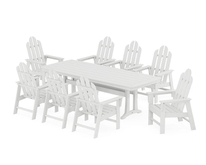 POLYWOOD® Long Island 9-Piece Dining Set with Trestle Legs in White