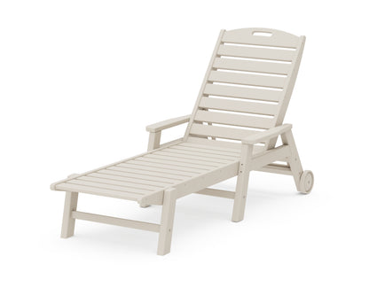 POLYWOOD® Nautical Chaise with Arms & Wheels in Sand