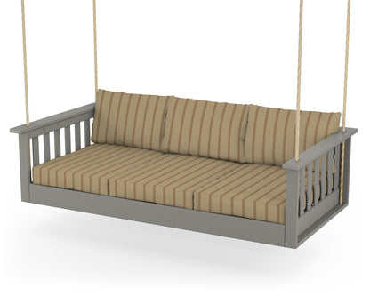 POLYWOOD® Vineyard Daybed Swing in Slate Grey / Unwind Driftwood