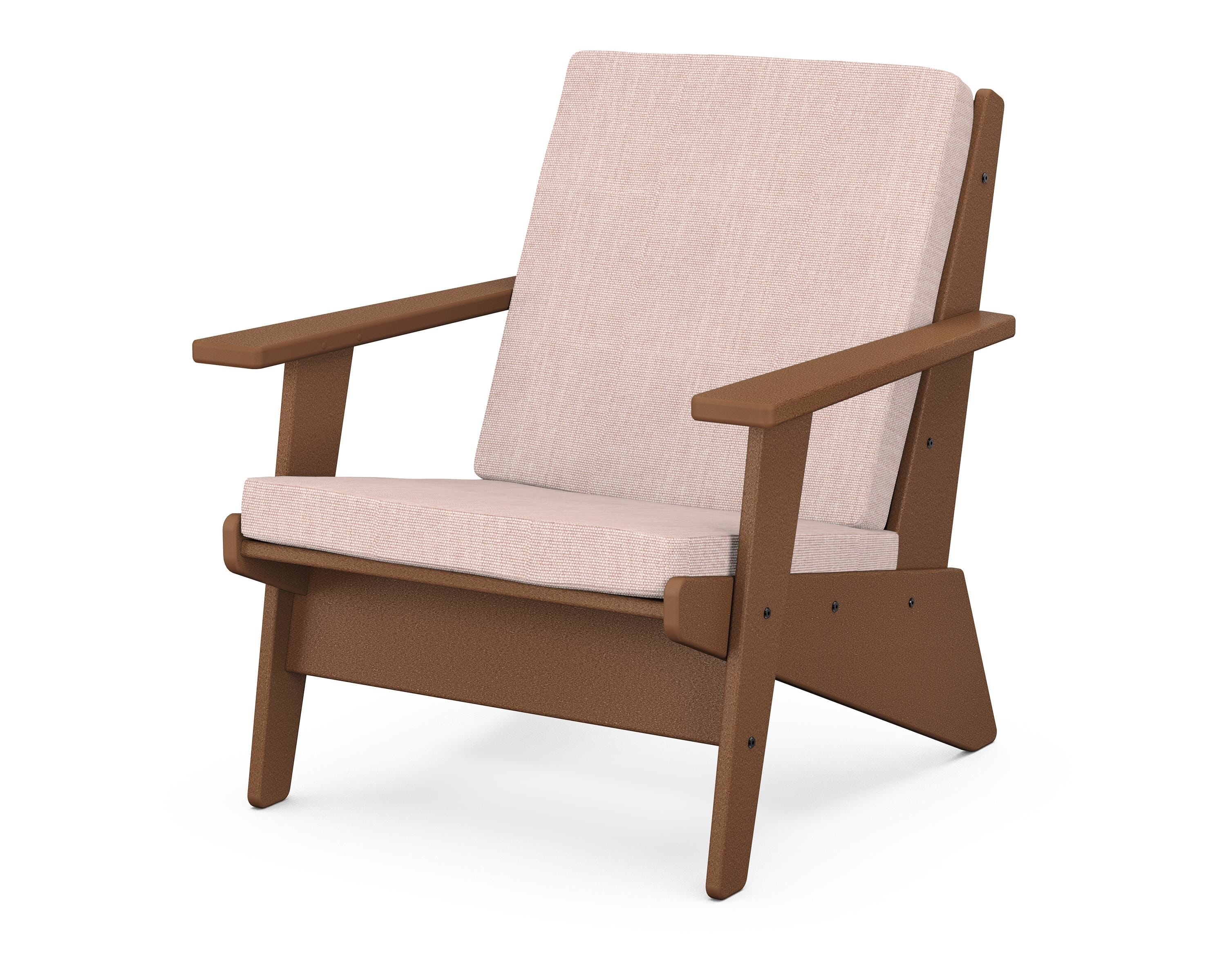 POLYWOOD® Riviera Modern Lounge Chair in Teak / Play Cameo