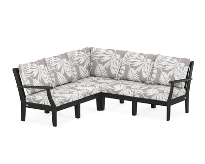 POLYWOOD® Braxton Modular 5-Piece Deep Seating Set in Black / Leaf Grey Mist