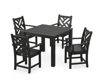 POLYWOOD® Chippendale 5-Piece Parsons Dining Set in Black