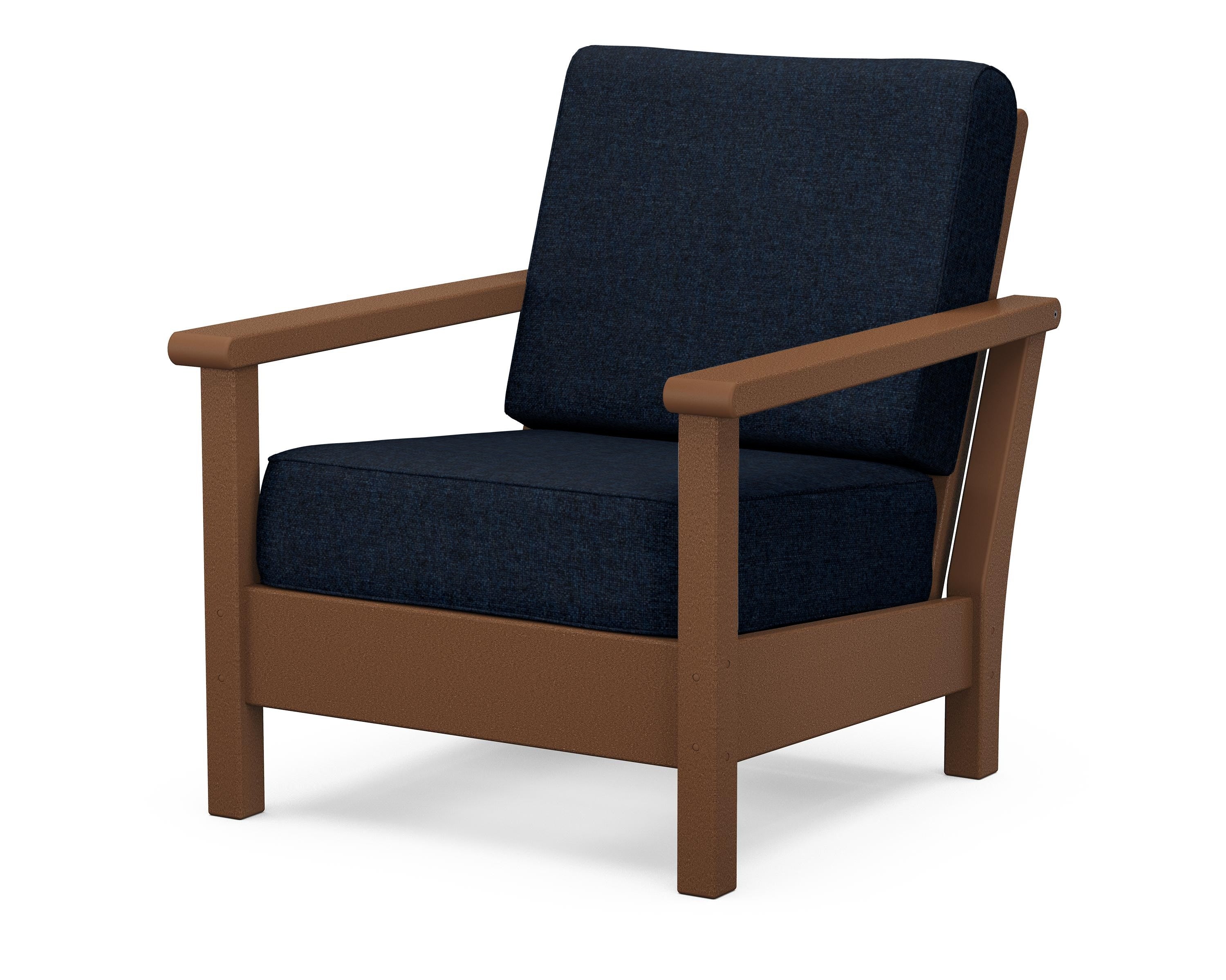 POLYWOOD® Harbour Deep Seating Chair in Teak / Marine Indigo
